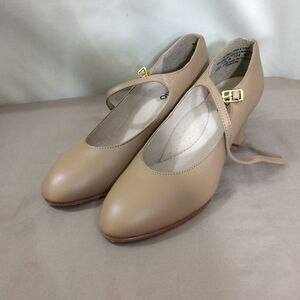NEW Capezio Footlight Jr Character Shoes Tan Leather Mary Jane Dance Size 7.5